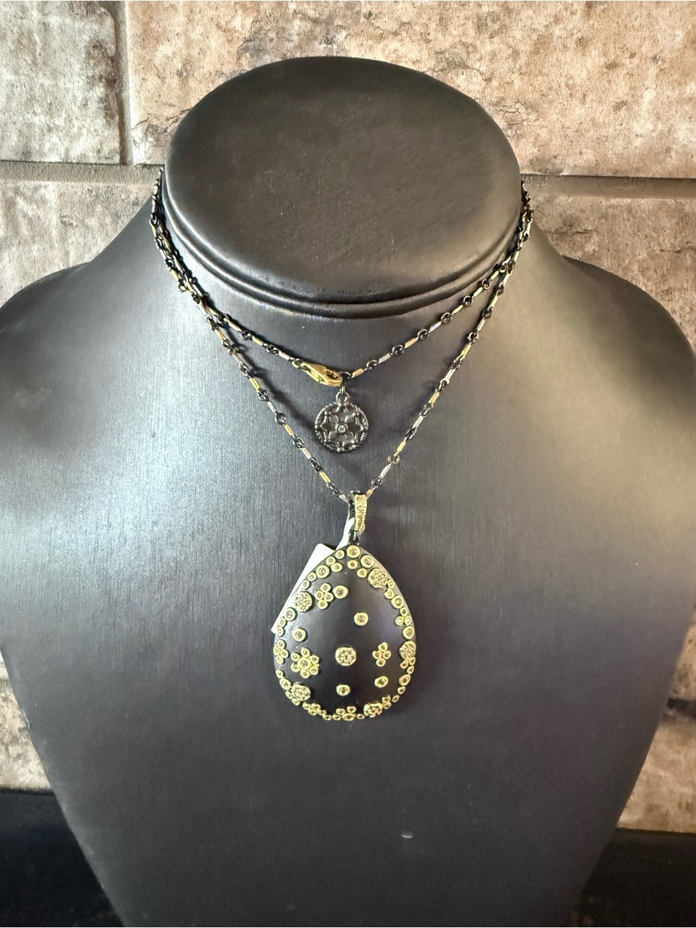 Freida Rothman Sterling Necklace with Sterling Teardrop Enhancer - STUNNING